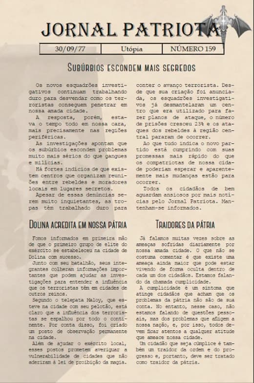Jornais do universo de A Chave do Tempo